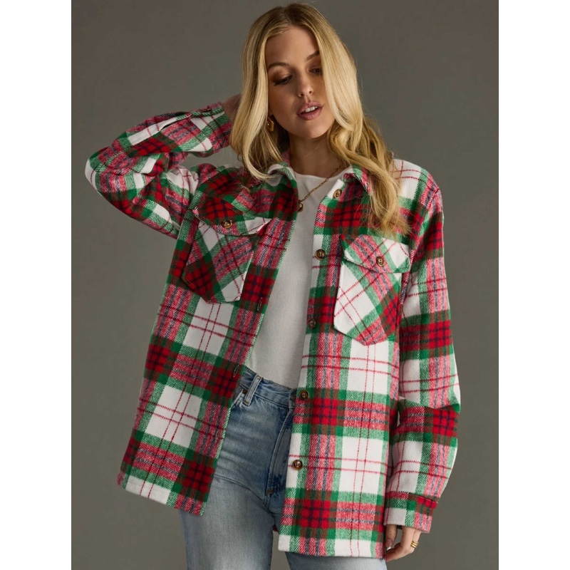 Red, White and Green Plaid Jacket SM