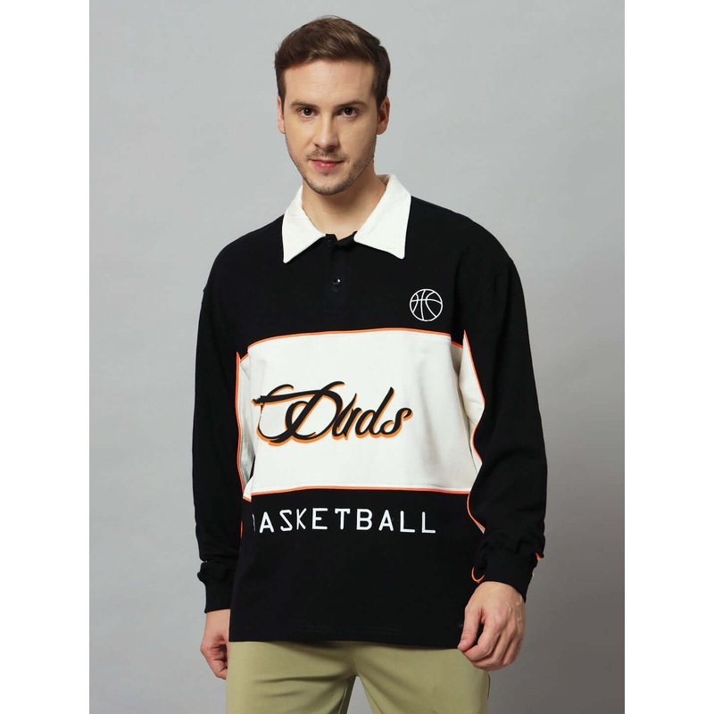 B-BALL OVERSIZED SWEATSHIRT BLACK-OFF WHITE XS