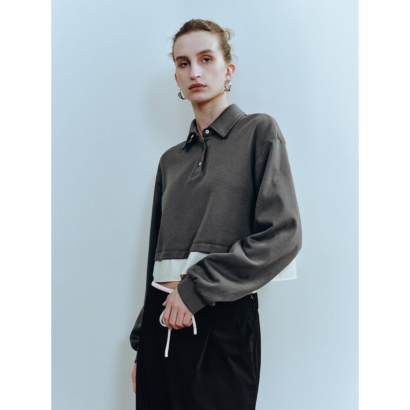 Cropped Sweatshirts Dark Grey XS