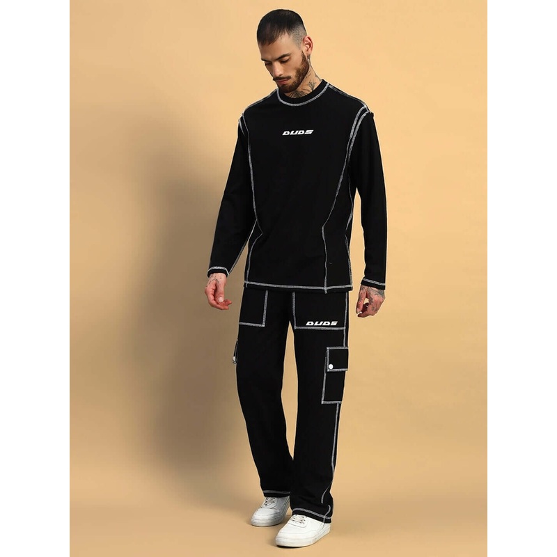 DYNAMIC OVERSIZED CO-ORD SET BLACK XS