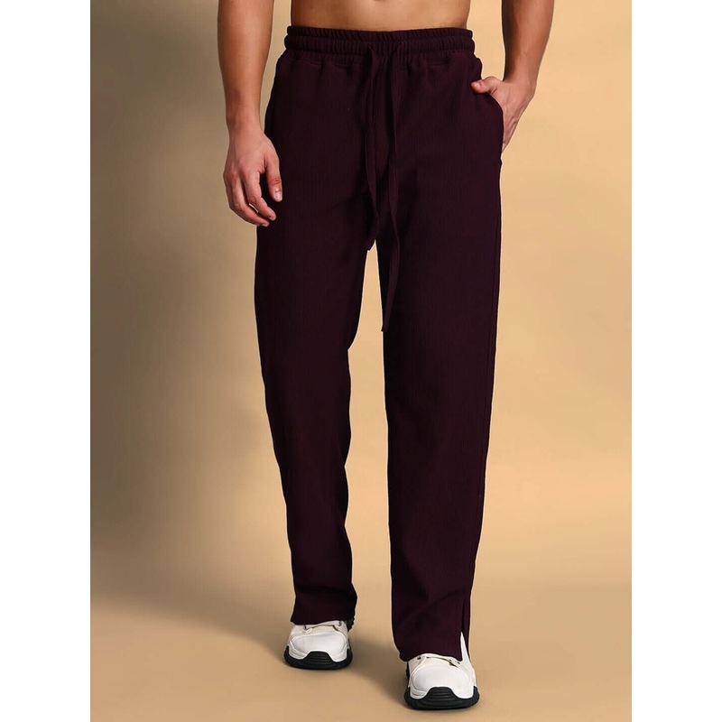 FROWZY SIDE SLIT JOGGERS QUICK DRY WINE XS