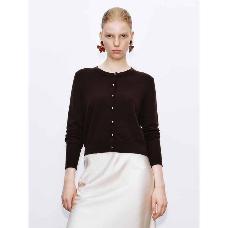 Knitted Cardigans Brown XS