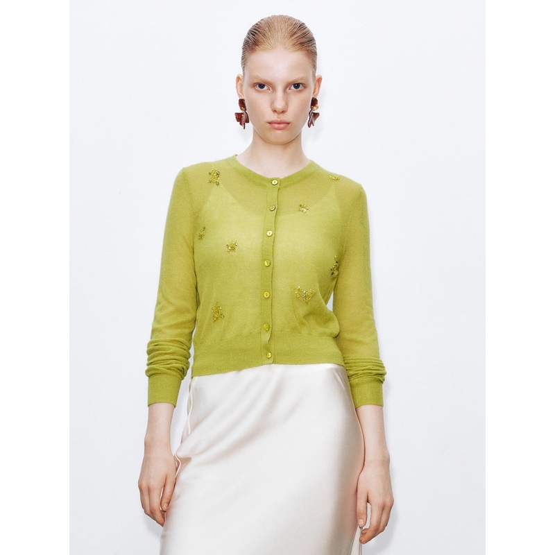 Knitted Cardigans Green XS