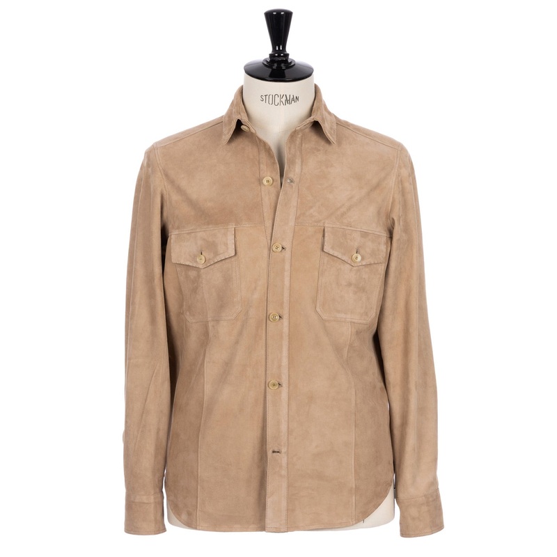 Leather Jacket “Overshirt Lusso” made from the finest Goatskin – handmade 48