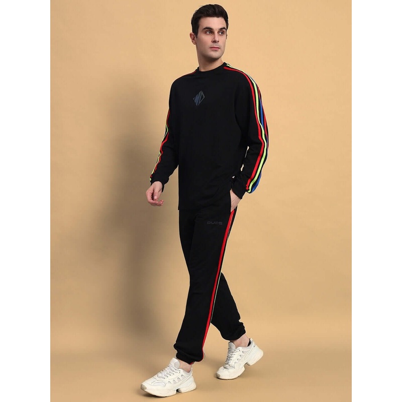 RAINBOW OVERSIZED CO-ORD SET BLACK XS