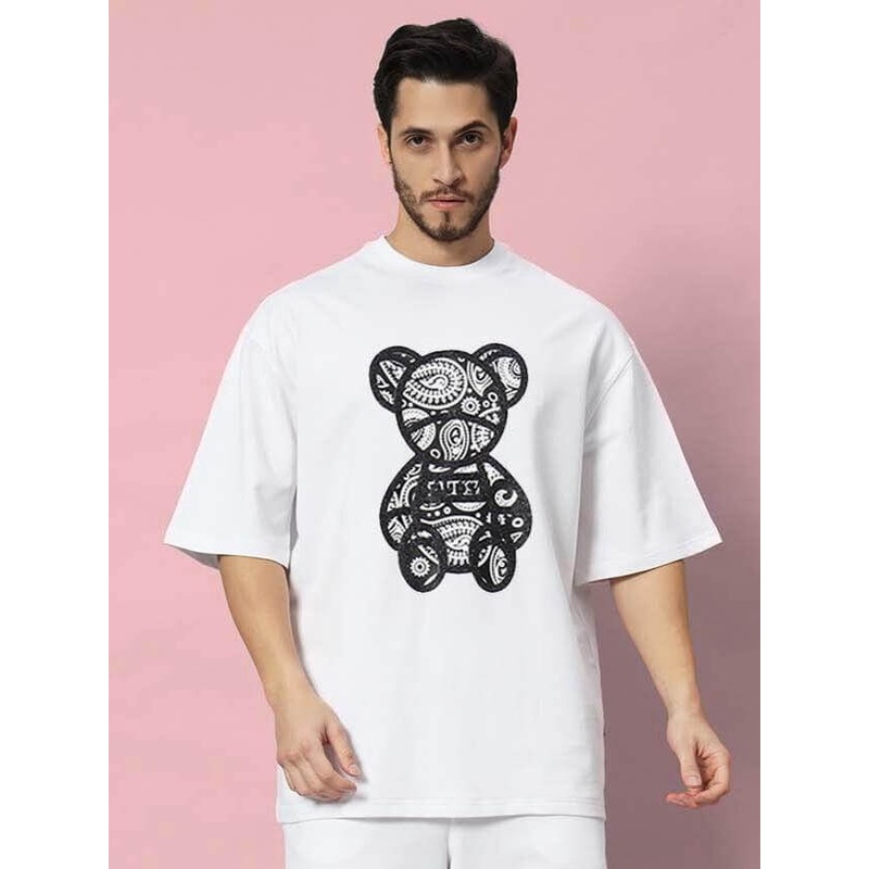 SHIMMY OVER-SIZED T-SHIRT WHITE XS