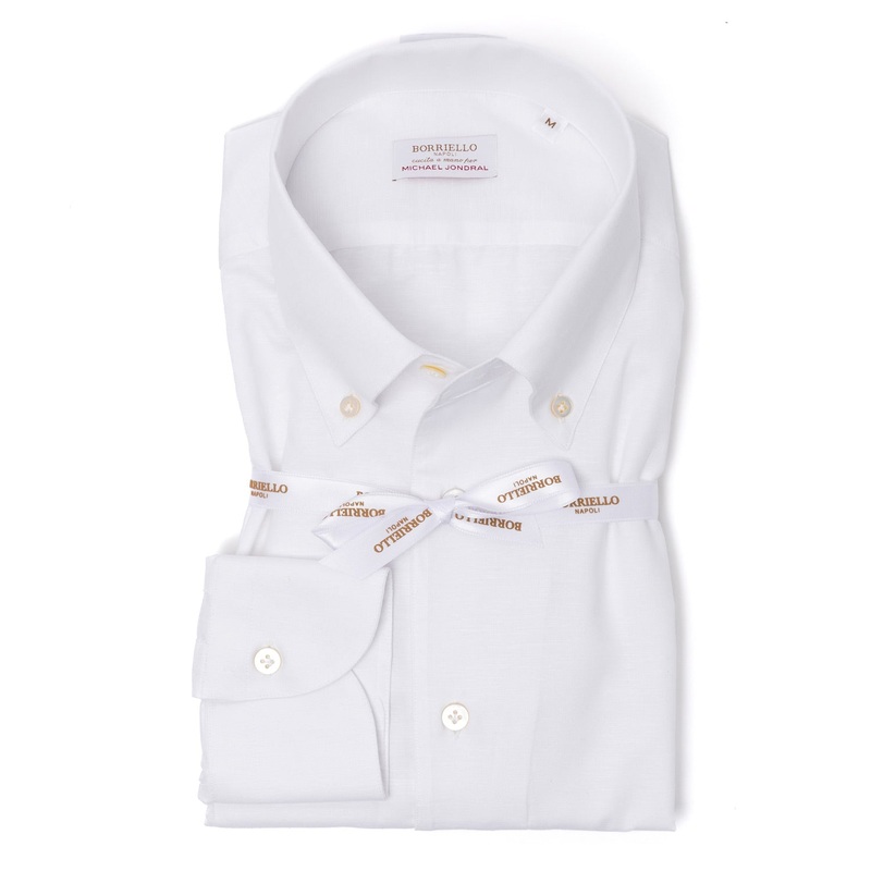 Shirt “Capri Bottone” with Buttoned Capri Collar made of Cotton and Linen – Linea Passion S