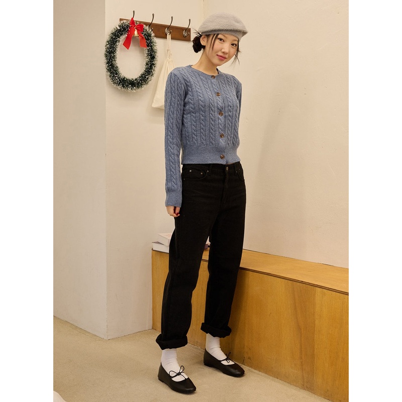 Straight Leg Pants OD327 Black S