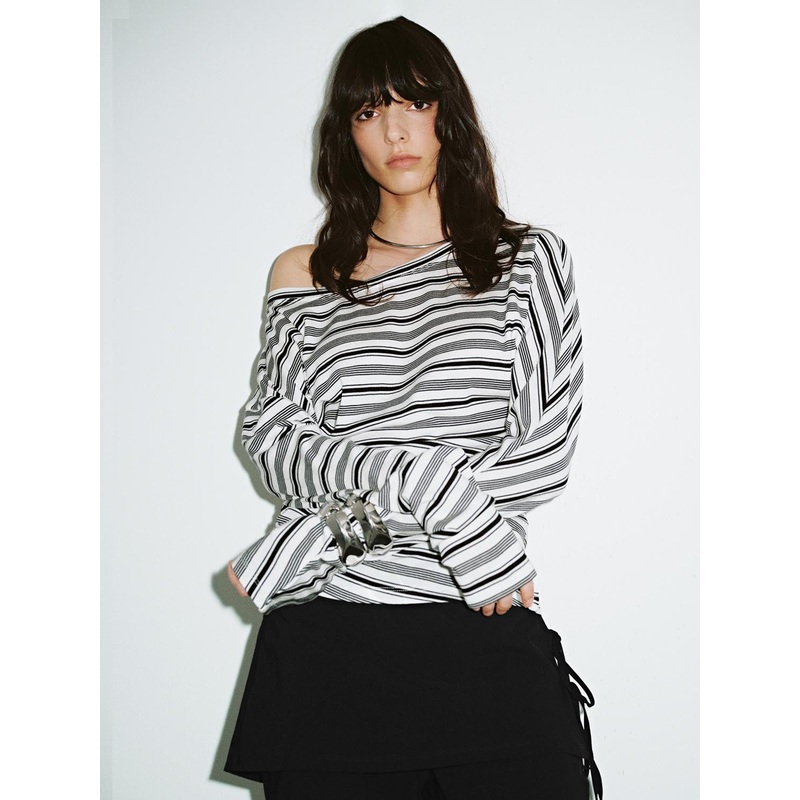 Striped T-Shirts Grey XS