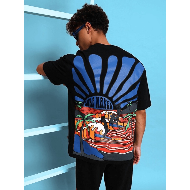 SURF NAKED OVER-SIZED T-SHIRT BLACK XS