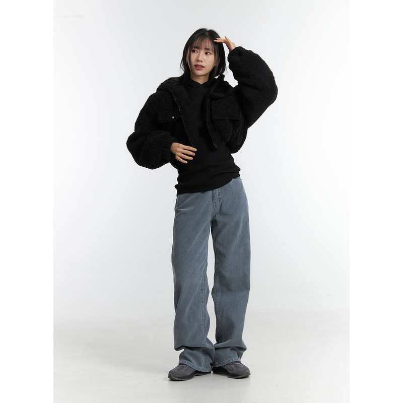 Wide Leg Corduroy Pants OD311 Gray S