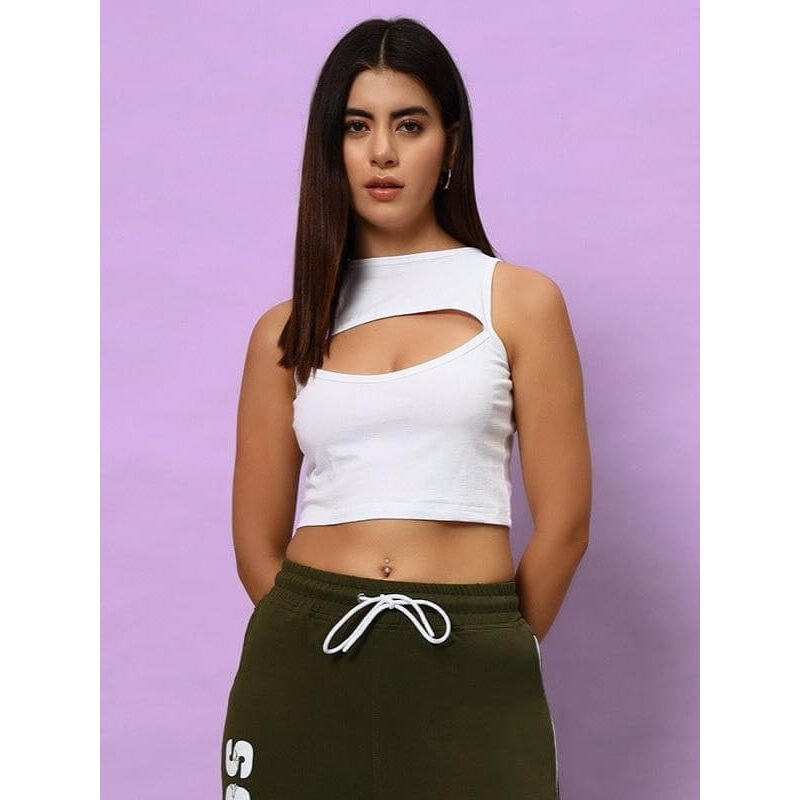 WOMEN BLINK COTTON CROP-TOP WHITE XS