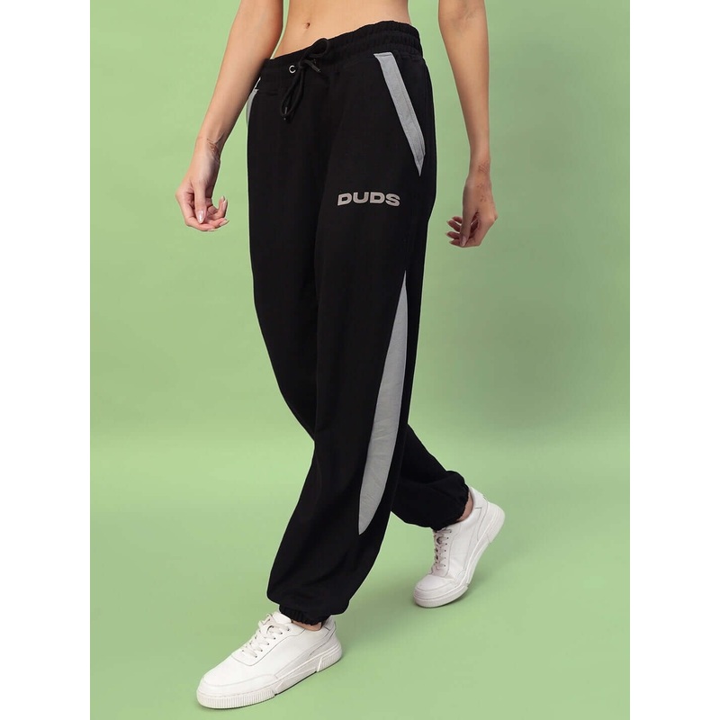 WOMEN TRACKPOINT BAGGY JOGGERS BLACK GREY XS