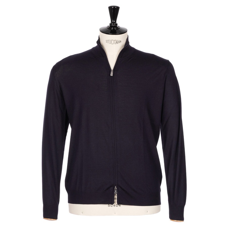 Zip Cardigan “Favonio Open” made from the Finest Merino Wool M