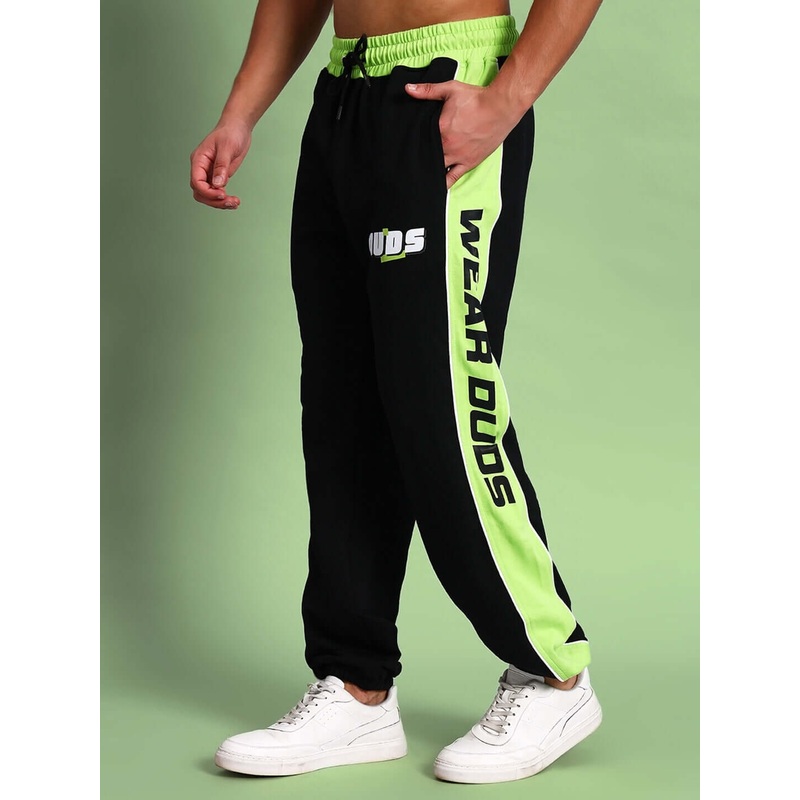 PEPPY JOGGERS BLACK-NEON GREEN XS