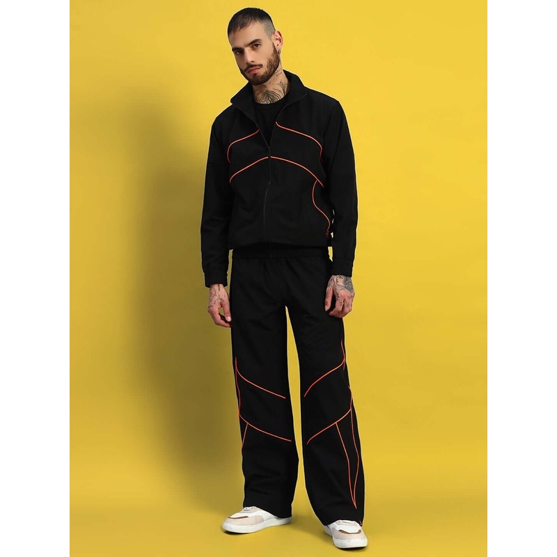 RAIDER CO-ORD SET BLACK WITH ORANGE ACCENTS XS