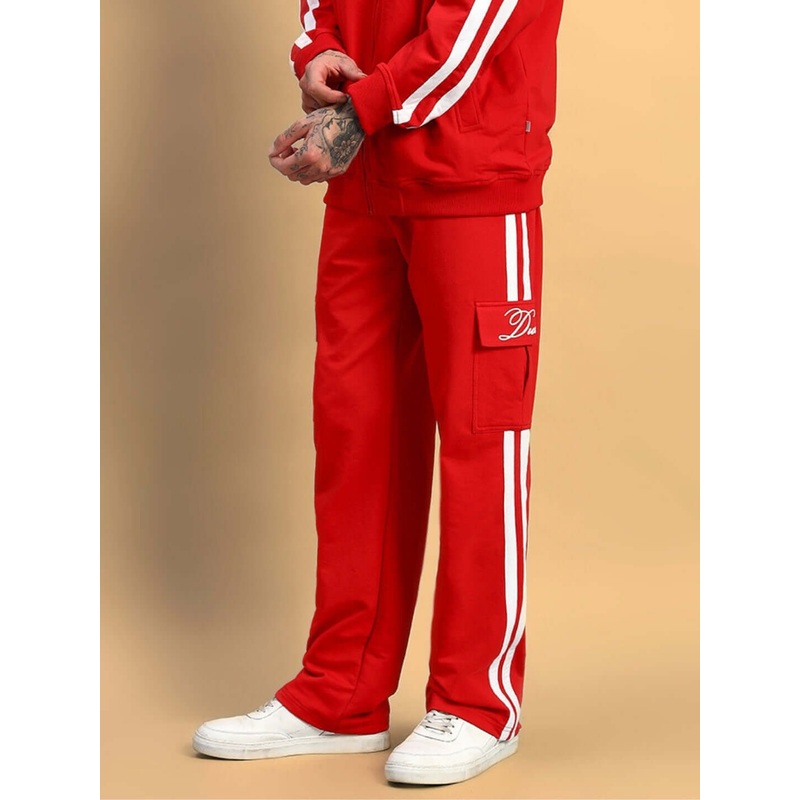SCOTIA STRIPE COTTON JOGGERS RED XS
