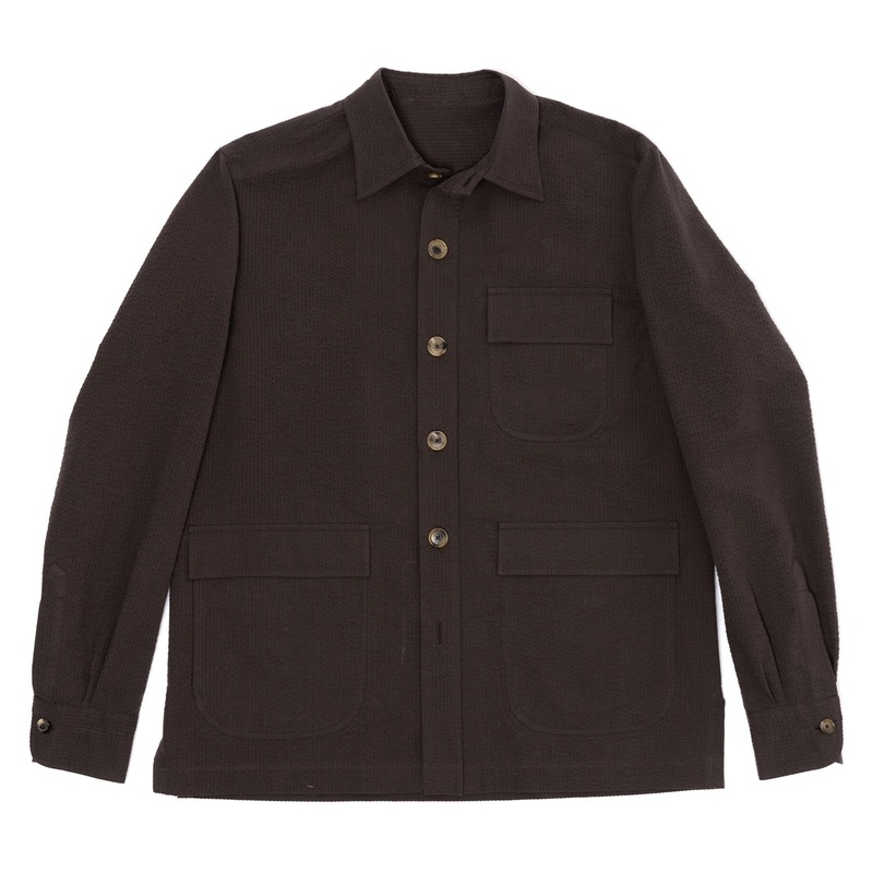 “Shirt Pocket” sports jacket made from pure seersucker cotton by Solbiati – handmade 48