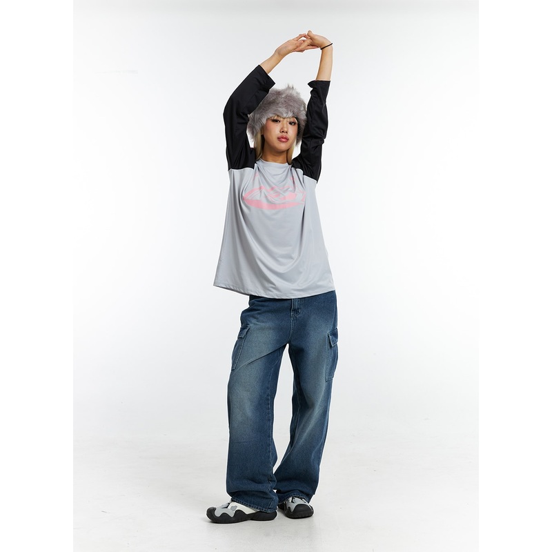 Washed Cargo Jeans IN322 Dark blue S