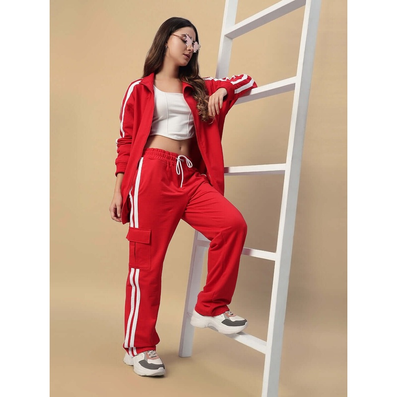 WEARDUDS WOMEN SCOTIA CO-ORD SET RED XS