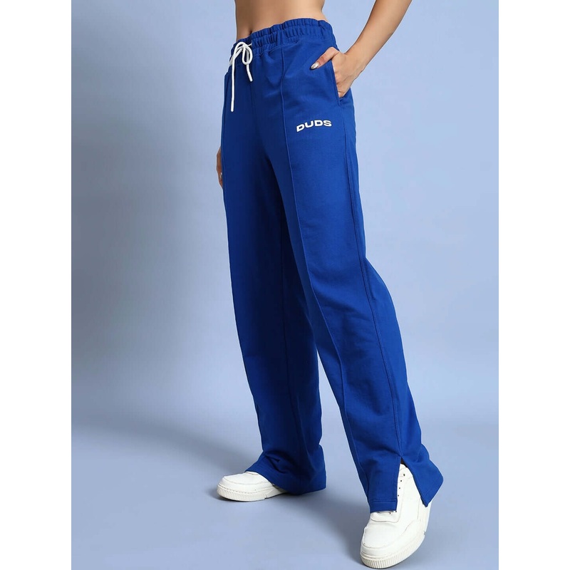 WOMEN ZION SIDE SLIT JOGGERS ROYAL BLUE XS