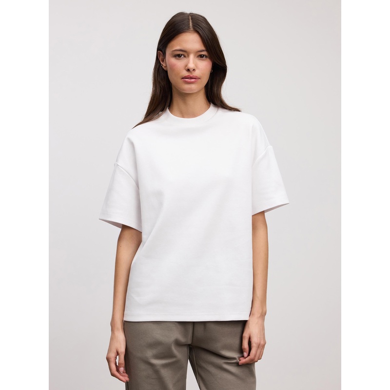 Womens Interlock Relaxed T-Shirt in White XXS (4) White Interlock