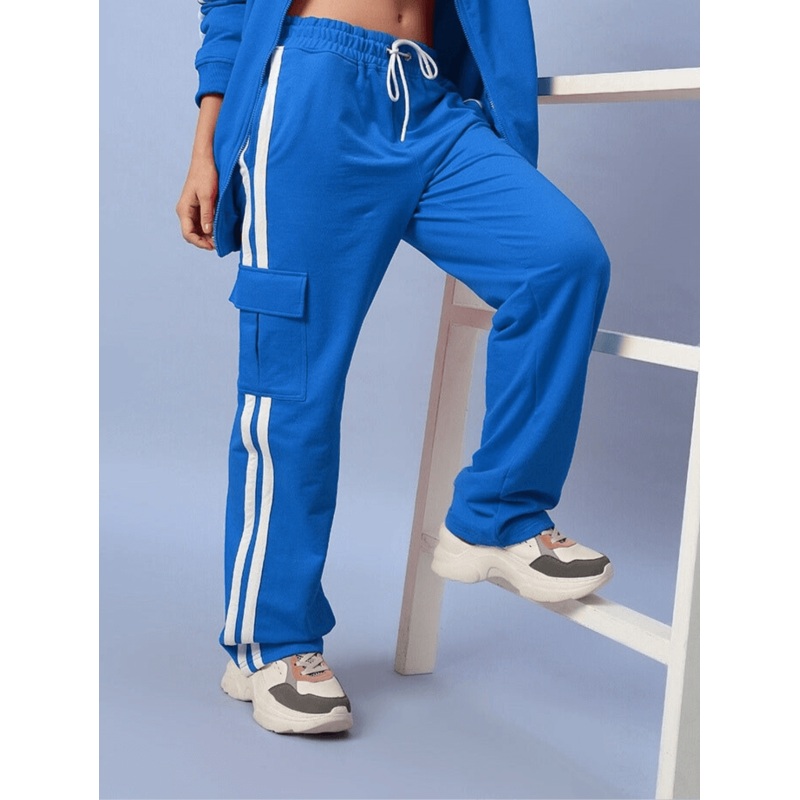 WOMENS SCOTIA STRIPE JOGGERS ROYAL BLUE XS