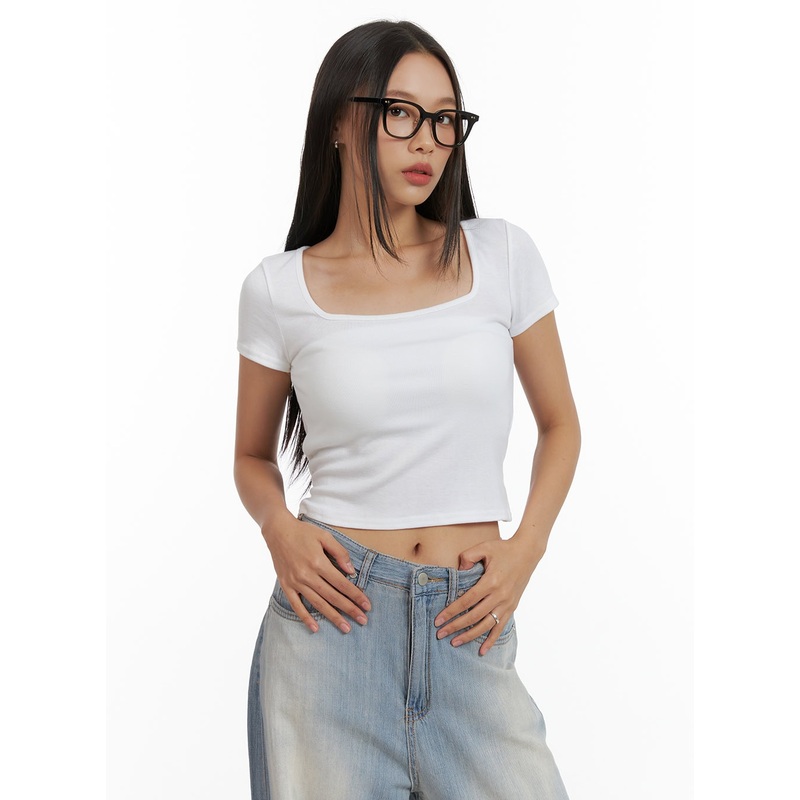 Backless Square Neck Top CU414 White S/M