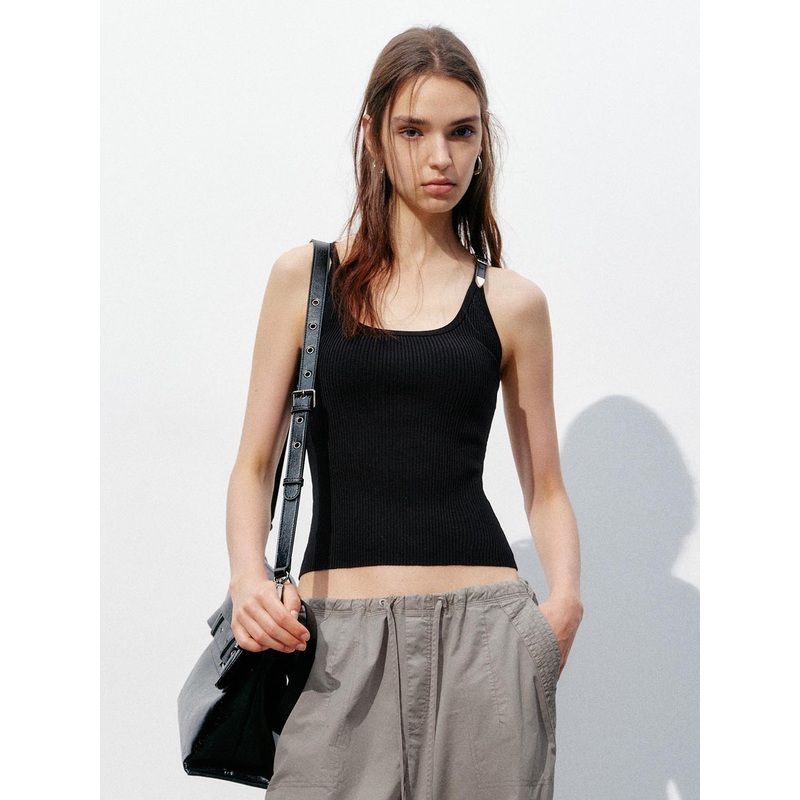 Knitted Tank Tops Black XS