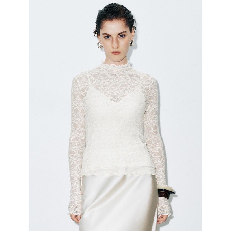 Lace T-Shirts White XXS