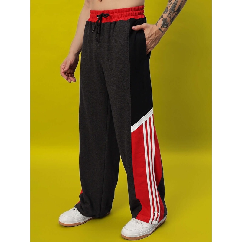 SNICKER RELAXED-FIT JOGGERS DARK GREY RED XS