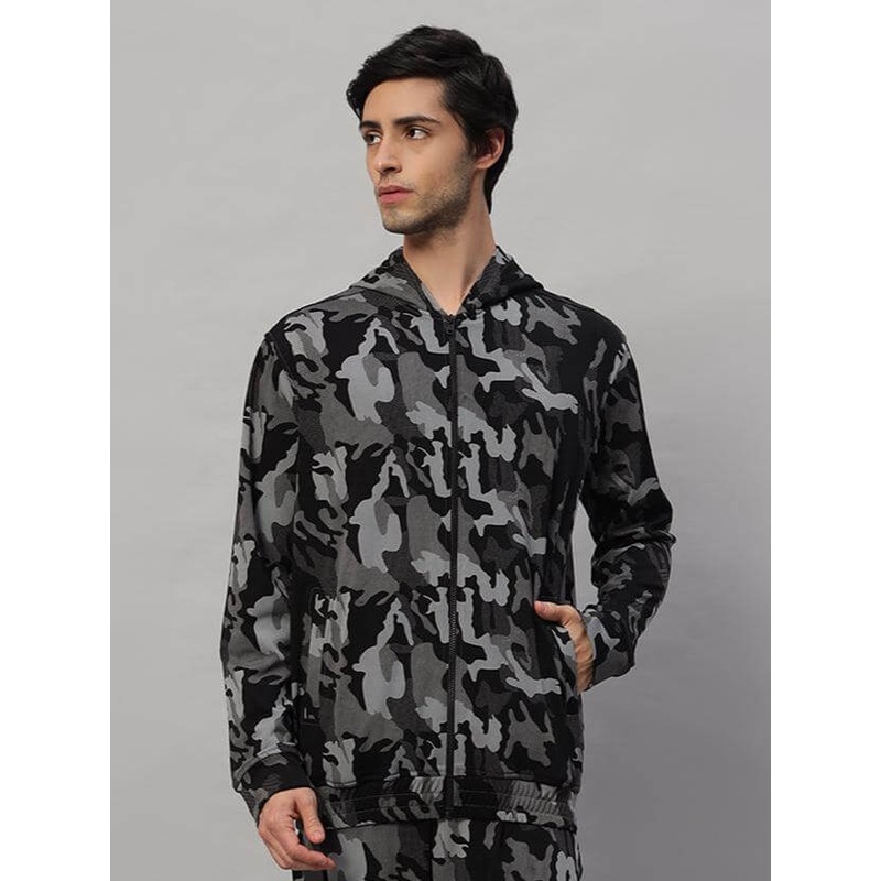 TRENCH CAMOUFLAGE JACKET NAVY BLUE XS