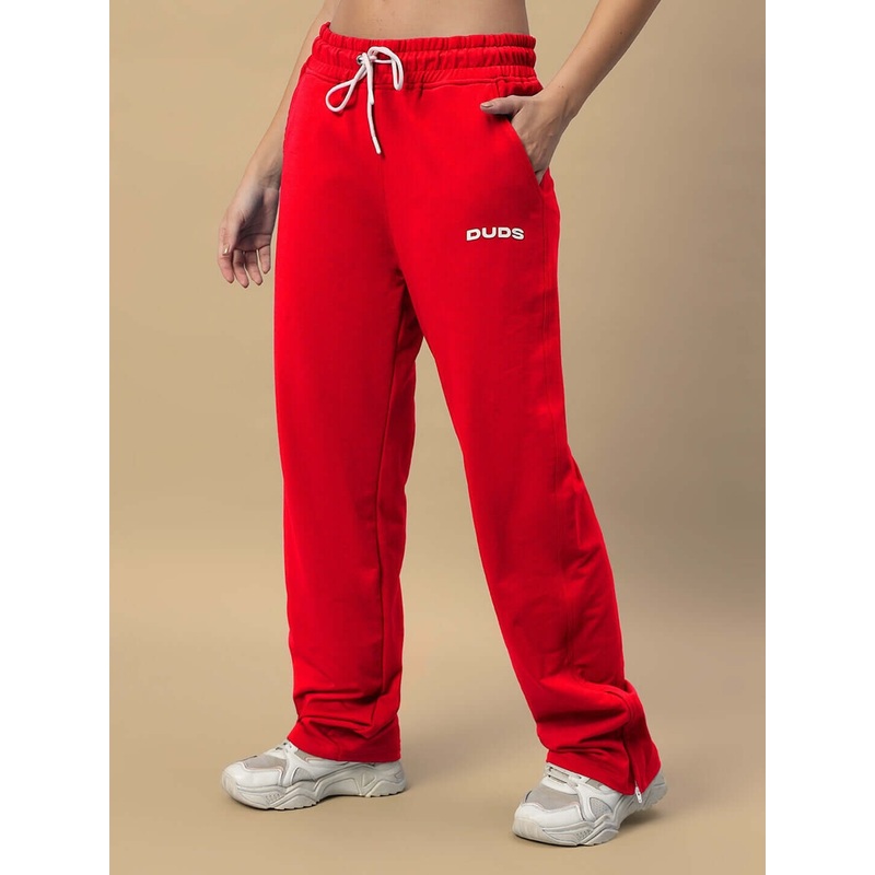 WOMENS HERSHEY SIDE SLIT JOGGERS RED XS