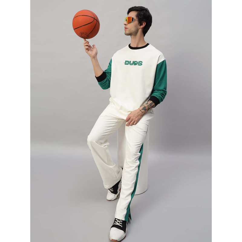 ZINGY OVERSIZED CO-ORD SET OFF WHITE TEAL XS