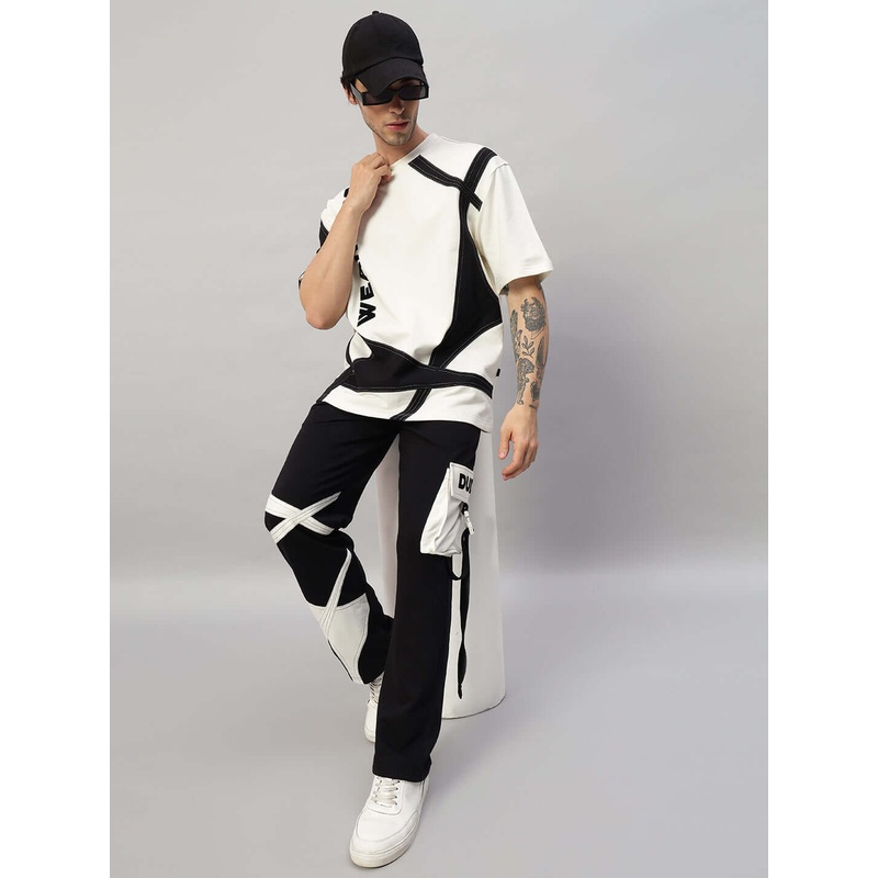 DAVID OVERSIZED CO-ORD SET OFF WHITE BLACK XS
