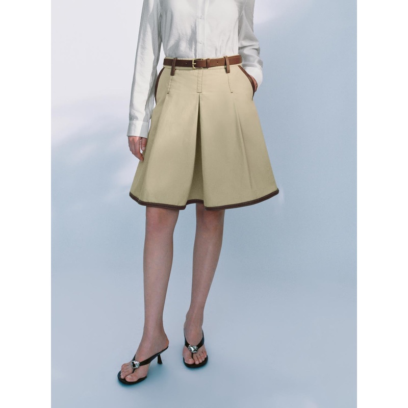 Denim Midi Skirts Khaki XXS