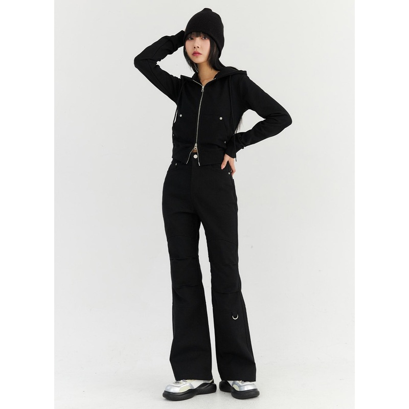 Pintuck Bootcut Pants CN306 Black S