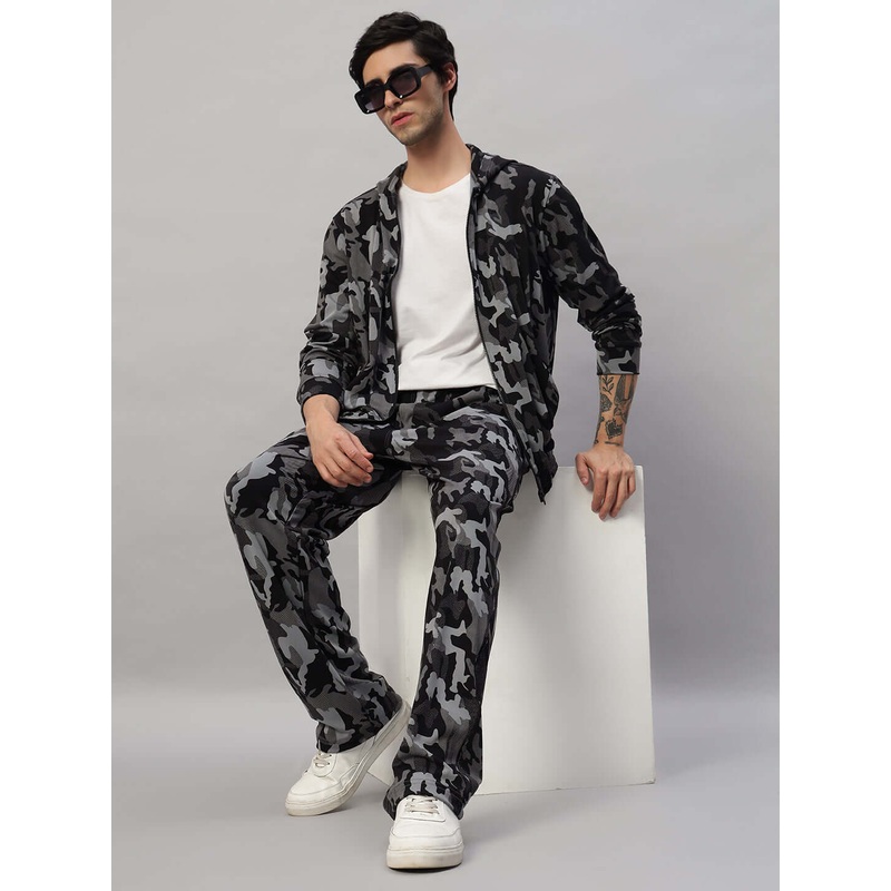 TRENCH CO-ORD SET CAMOUFLAGE NAVY XS