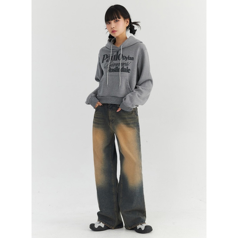 Vintage Washed Wide Leg Jeans CO330 Dark blue S