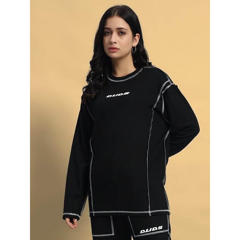 WOMEN’S DYNAMIC OVERSIZED SWEATSHIRT BLACK XS