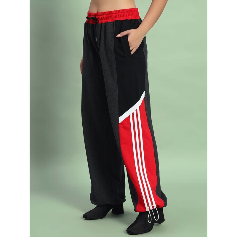 WOMEN’S SNICKER RELAXED-FIT JOGGERS DARK GREY RED XS