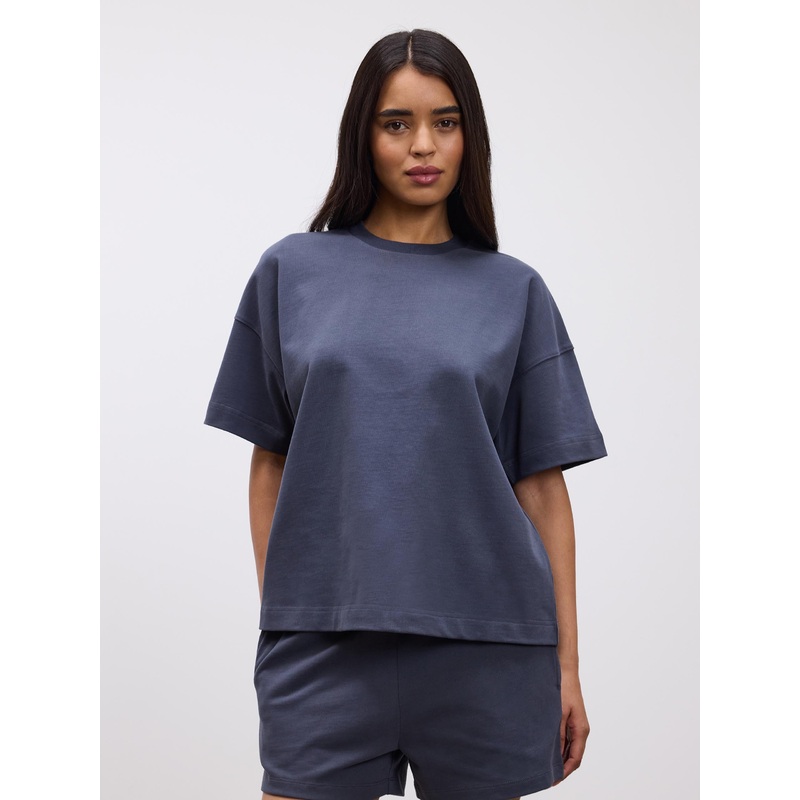 Womens Brushed Relaxed T-Shirt in Slate Blue XXS (4) Slate Blue