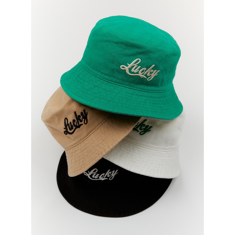 Lucky Lettering Bucket Hat (UNISEX) IU419 Green One Size