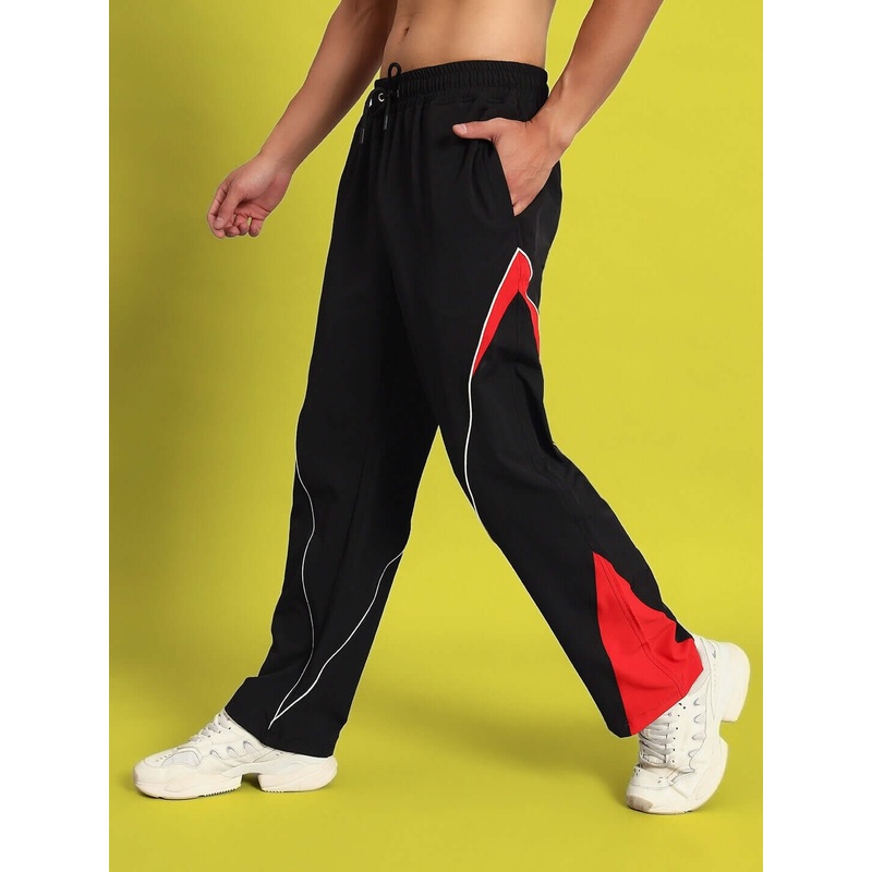 NISSAN PARACHUTE CARGO PANTS BLACK RED XS