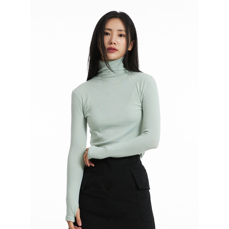 High Neck Slim-Fit Turtleneck OO325 Mint S/M