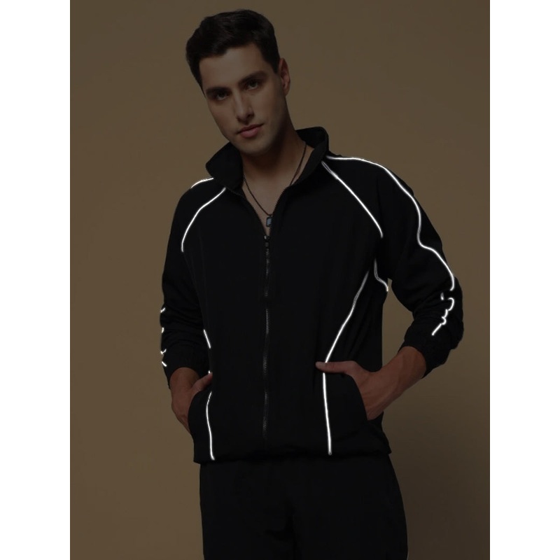 LOCO REFLECTOR PARACHUTE SPORTS JACKET BLACK XS