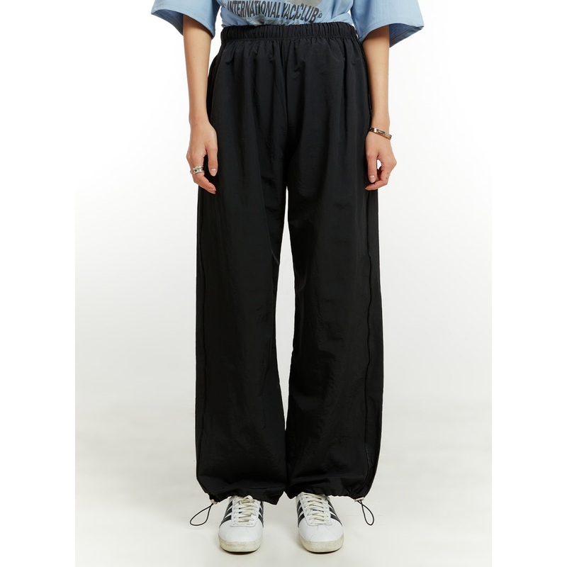 Solid Parachute Pants CU421 Black M/L