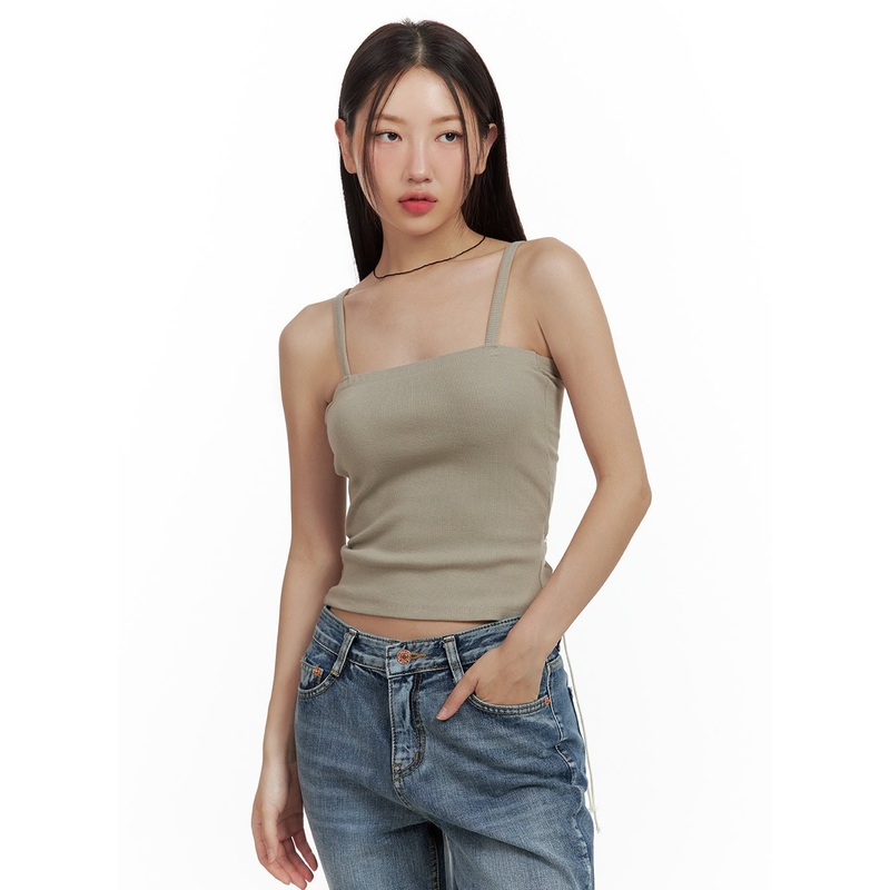 Strap Sleeveless Top CU420 Beige S/M