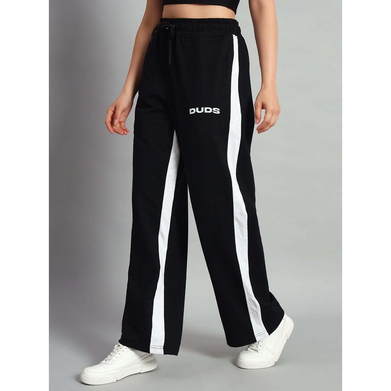 WOMEN SIDE SEAM BAGGY JOGGERS BLACK XS