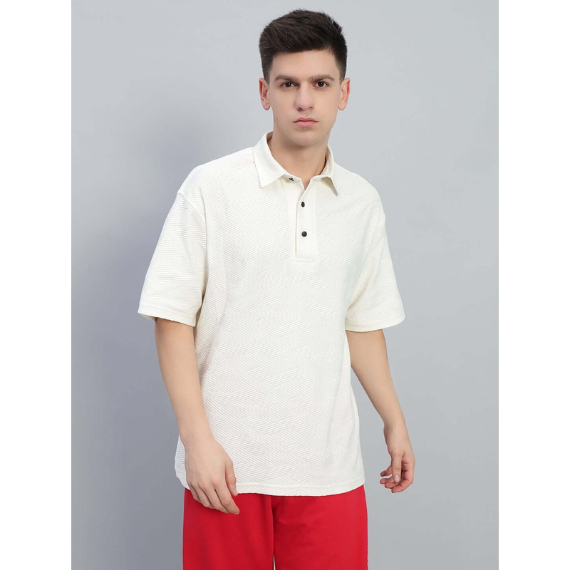 BROCADE POLO COTTON T-SHIRT OFF WHITE XS